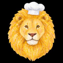 lion paisible en tablier
